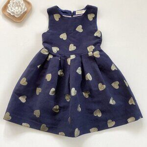 Mini Boden Gold Metallic Heart Dress
